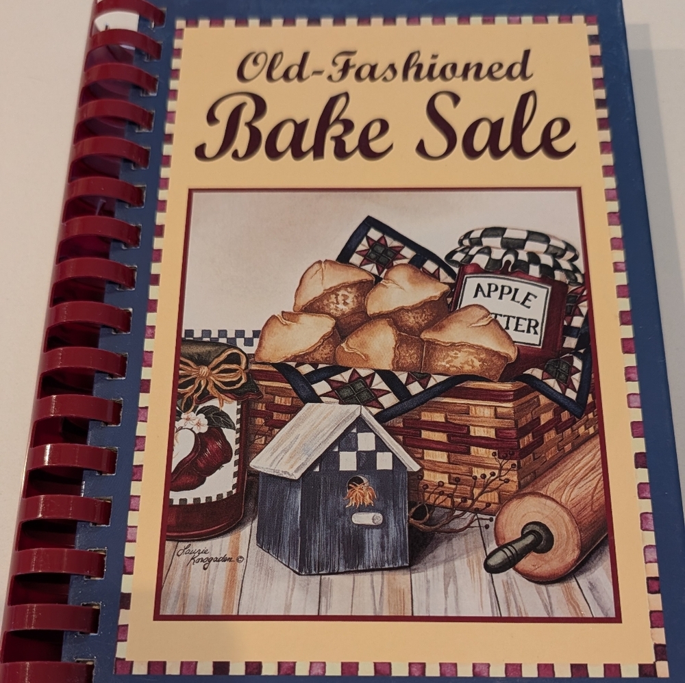 Bake Sale Cookbook with Red Spiral Binding